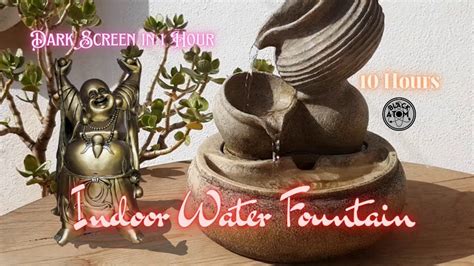 Sounds for Sleeping ⨀ Indoor Water Fountain ⨀ 10 Hours ⨀ Dark Screen in