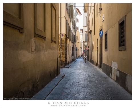 G Dan Mitchell Photograph Walking Man Narrow Street — Florence G