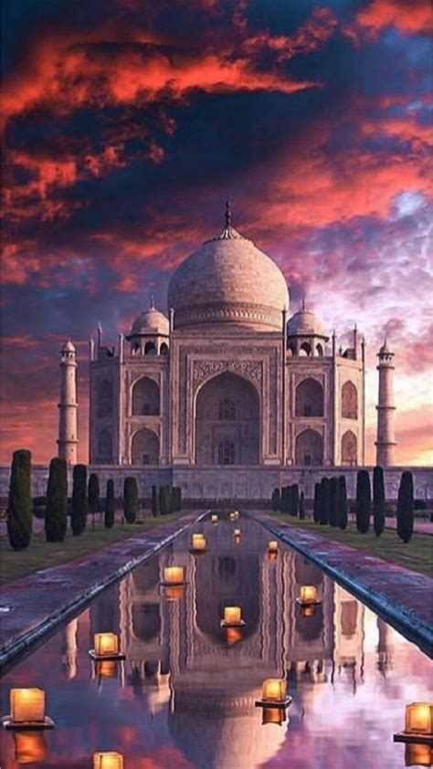 Free Download Taj Mahal Hd Sunset Picture Background Wallpaper Iphone [736x1308] For Your