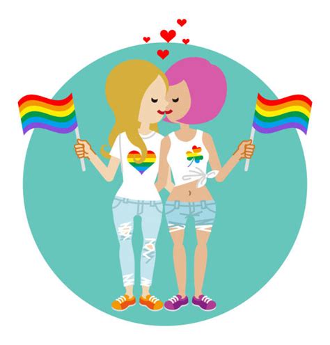 Clip Art Of A Lesbians Kissing And Illustrations Royalty Free Vector
