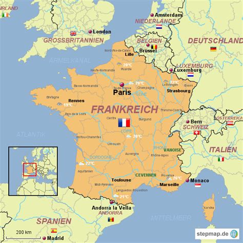 Frankreich Karte von josefineachermann - Landkarte für Frankreich