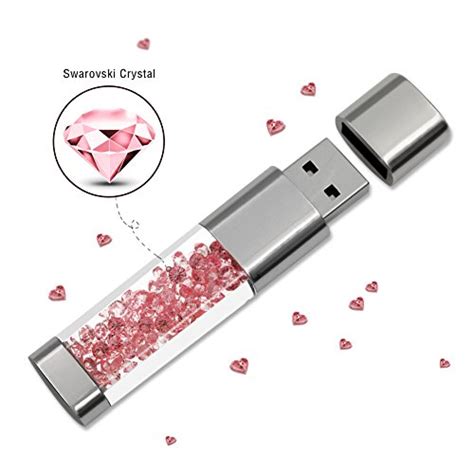 Usb Flash Drive 64gb Techkey Crystal Jewelry Pen Drive With Silver