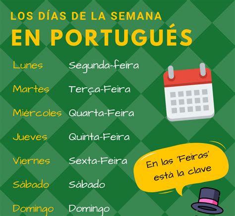 📚6 Ejercicios Con Los Días De La Semana En Portugués Hablamossle