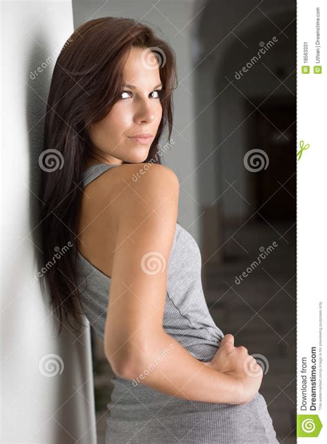 Portrait Of A Hot Young Brunette Girl Stock Image Image Of Portrait