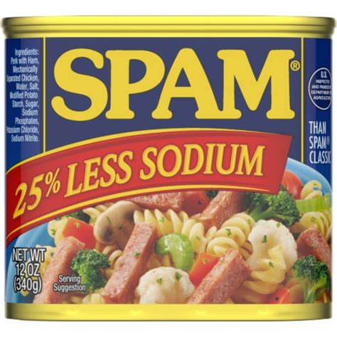 Spam® 25 Less Sodium Canned Luncheon Meat 12 Oz Fred Meyer