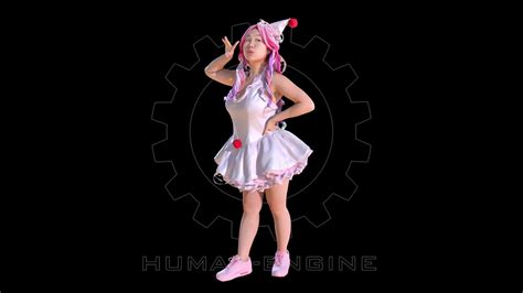Female Scan Lily Pink Clown Costume Buy Royalty Free 3d Model By