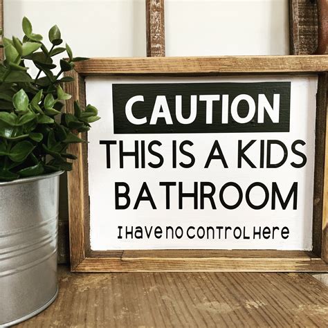 Funny Bathroom Sign // Kids Bathroom Sign | Kids bathroom sign, Kids' bathroom, Funny bathroom signs