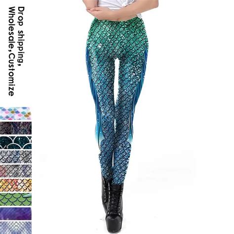 Nadanbao Neue Galaxie Leggings Frauen Sexy Meerjungfrau Legging Fischs