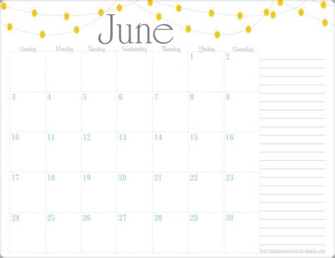 Free Printable Calendar June 2012