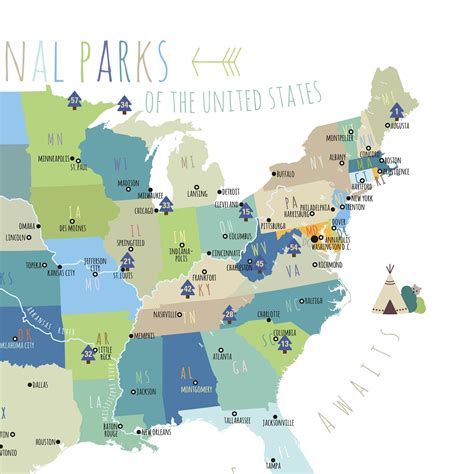 63 us national parks map printable adventure awaits us etsy hot sex picture
