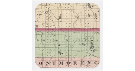 Map Of Montmorency County Michigan Square Sticker Zazzle