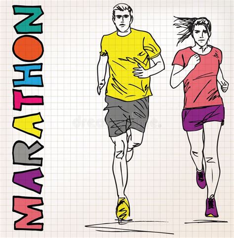 Running Male Female Runner Stock Illustrations 2534 Running Male Female Runner Stock