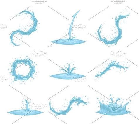 Flowing Water By Meiluns Shop On Creativemarket Art Drawings Sketches