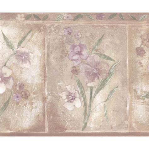 Free Download Brown Purple Primrose Floral Wallpaper Border 500x500