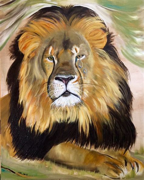 Painting A Lion In Acrylic Warehouse Of Ideas