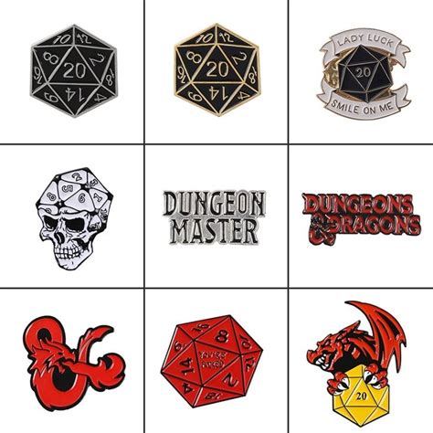d20 pins dungeons and dragons twenty sided dice enamel pins rpg dandd table top game fans ts