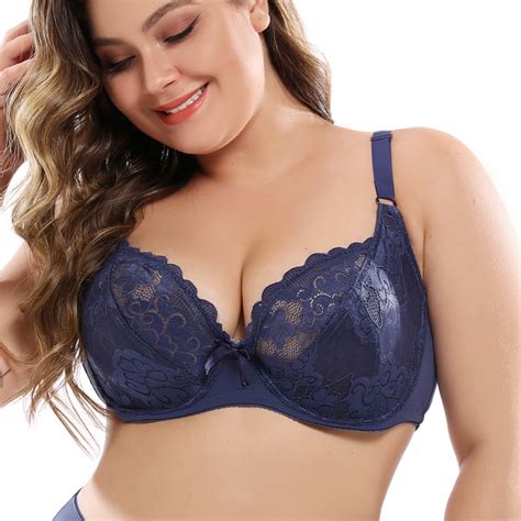 Parifairy Full Cup Breathable Unlined Bra Lace Sexy Adjustable Straps