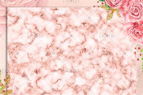 16 Rose Gold Blush Pink Glitter Marble Texture Digital