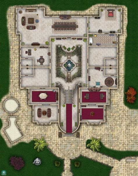Mansion Battlemaps Fantasy Map Dandd Dungeons And Dragons Dungeons