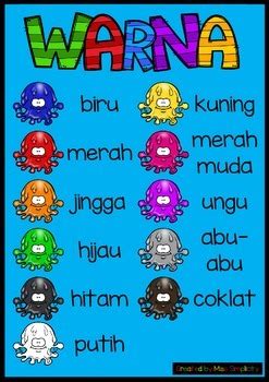 Learn bahasa malaysia online by practicing with a native speaker who is learning your language. WARNA colour slime ball poster BAHASA INDONESIA indonesian ...