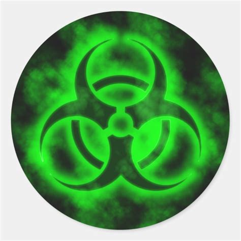Green Biohazard Classic Round Sticker Zazzle