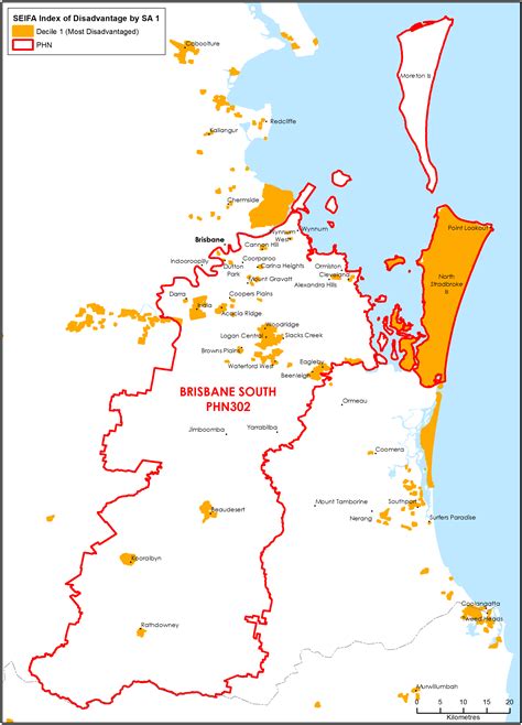 Brisbane South Qld Primary Health Network Phn Map Socioeconomic