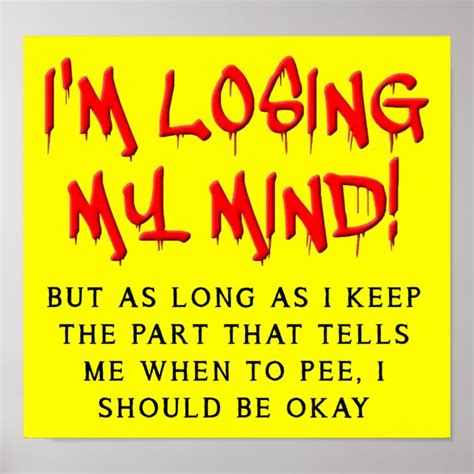 Im Losing My Mind Funny Poster Sign