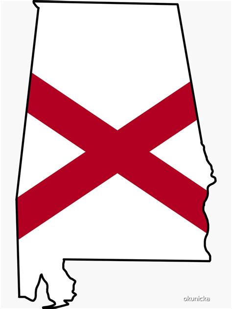 Alabama State Flag In Map Outline Sticker For Sale By Okunicka