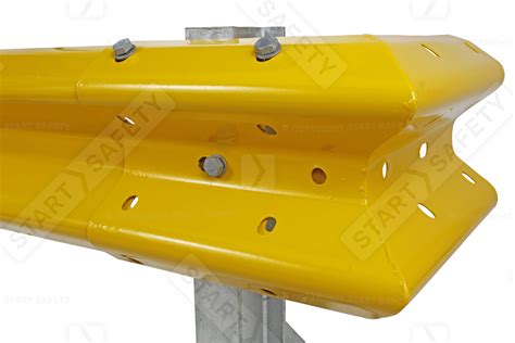 Yellow Plastic Armco Barrier Safety End Cap Inc Reflectors