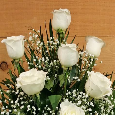 24 White Rose Sympathy Arrangement Savilles Country Florist