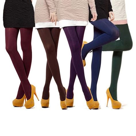 Spring And Autumn 120 Denier Velvet Pantyhose Candy Color Hose Female Tights Thin Leg Women