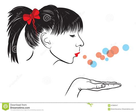 Woman Blowing Kisses Vector Illustration 7500634