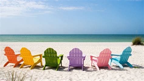 Download Summer Aesthetic Colorful Beach Chairs Wallpaper