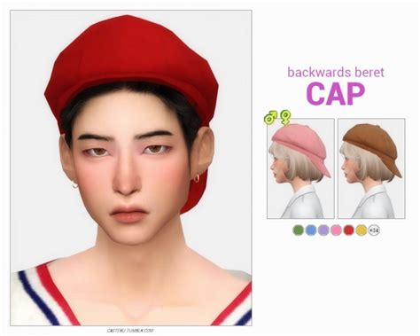 Casteru Backwards Beret Cap • Sims 4 Downloads