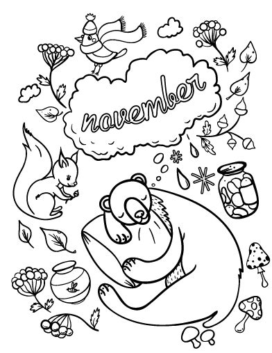 Free November Coloring Page | Fall coloring pages, Coloring pages