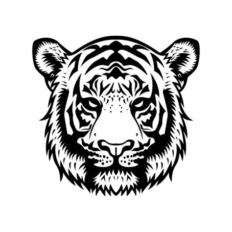 Vector Psychedelic Tiger Psychedelic Tiger Head Silhouette Isolated