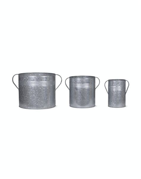 Set Of 3 Galvanised Steel Planters Bennetts Of Derby