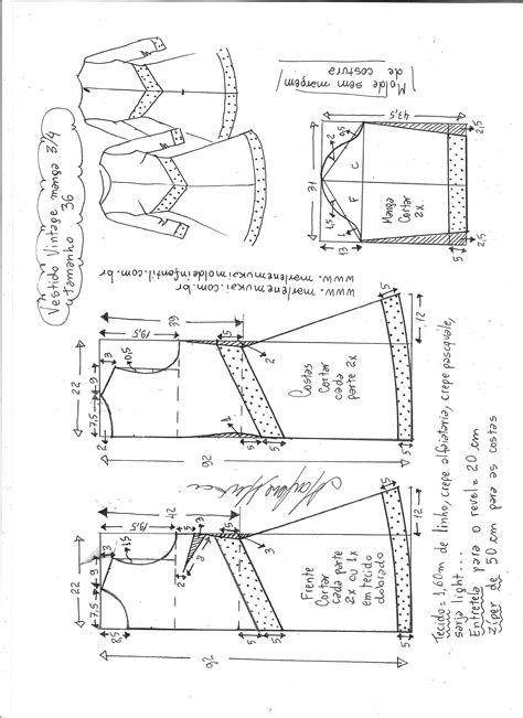 Vestido Vintage Evasê Duas Cores Diy Molde Corte E Costura