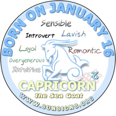 January 16 zodiac sign, personality, love compatibility. January 16 - Capricorn Birthday Horoscope Meanings ...