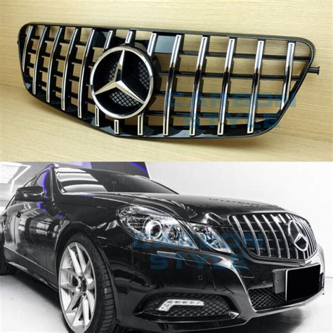 For Mercedes Benz E Class W212 2010 2013 4door Shiny Black Front Grille