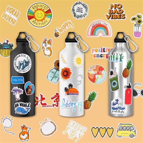 76 Pieces Water Bottle Vsco Stickers Waterproof Aesthetic Stickers