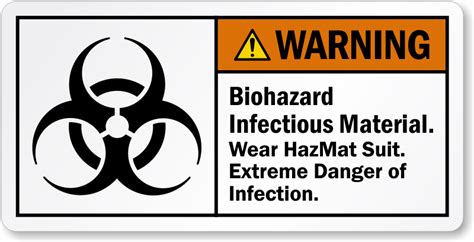 Biohazard Infectious Material Wear Hazmat Suit Warning Label Sku Lb 2245