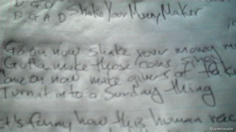 Shake Your Money Maker Handwritten Lyrics
