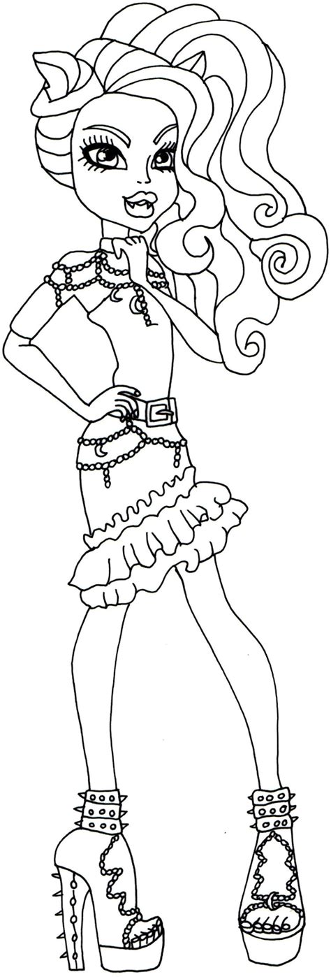 Download Free Printable Monster High Coloring Pages: Clawdeen Wolf Hauntlywood Monster High Coloring Page