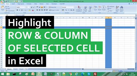 How To Highlight Row And Column Of Selected Cell In Excel Youtube