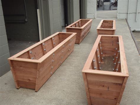 Large Redwood Planter Boxes Made For Tall Bamboo Trick Woodworks