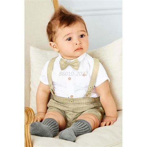 2pcs 0 2t Baby Boy Gentleman Topsbib Pants Short T Shirt Newborn