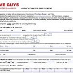 The five guys job application can be downloaded in.pdf format by clicking the link at the top of this page. Download Five Guys Burgers and Fries Job Application ...