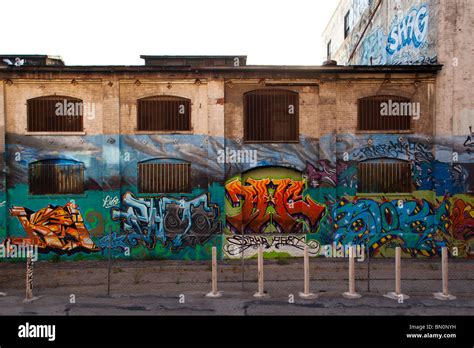 graffiti covered wall arts district downtown los angeles california united states of america