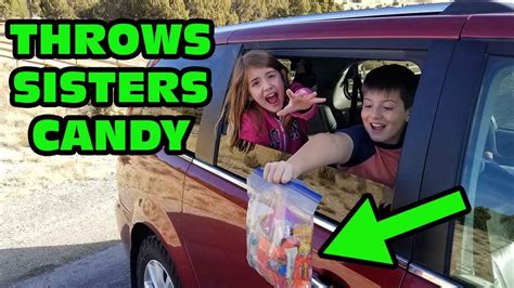 Kid Temper Tantrum Throws Sisters Halloween Candy Out Car Window